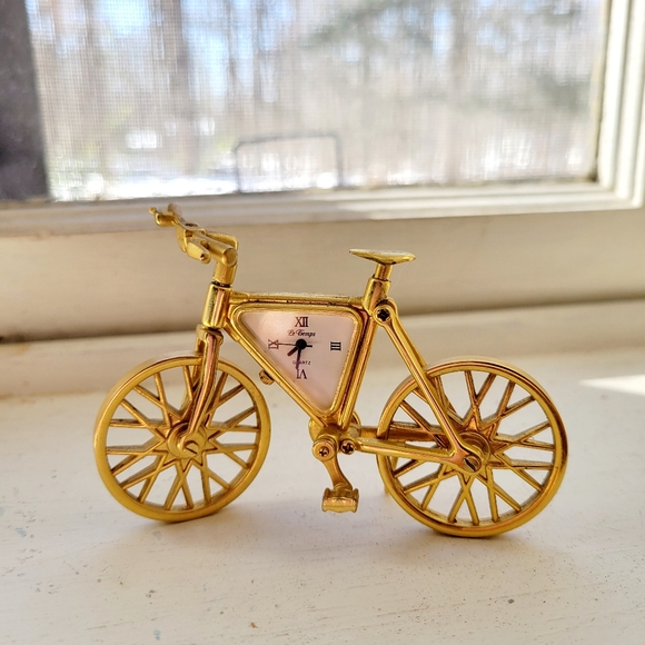 Vintage Le Temps Quartz Gold Bicycle Clock - Picture 7 of 8